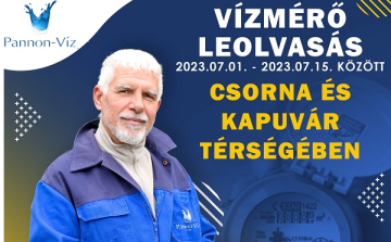 A következő két hétben végzik Csorna és Kapuvár térségében a lakossági vízmérők leolvasását