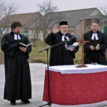 A Vásárosfalui leányegyház új templomának alapkő letétele