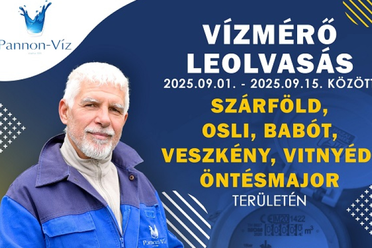 Vízmérő leolvasást végez a Pannon-Víz Kapuvár környékén