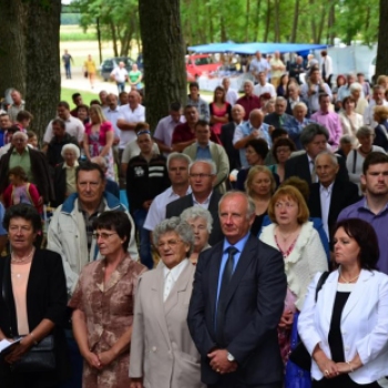 Hagyományos búcsúval egybekötött falunap Szanyban. (Zászlófelvonás, szentmise és világi búcsú megnyitása)