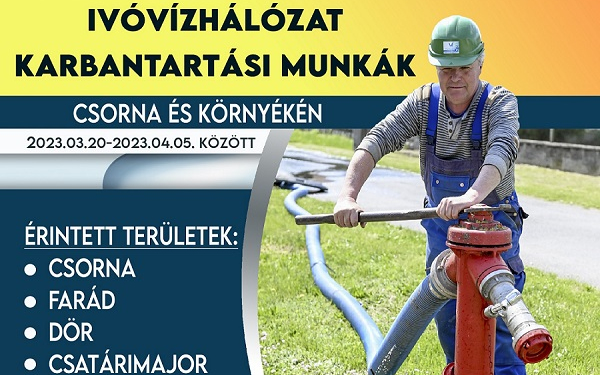 Ivóvízhálózat karbantartást végez a Pannon-Víz Csornán és környékén