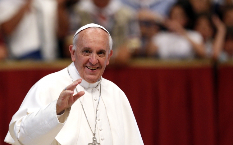Ferenc pápa ellátogatott a betlehem-kiállításra, amelynek Magyarország a díszvendége 