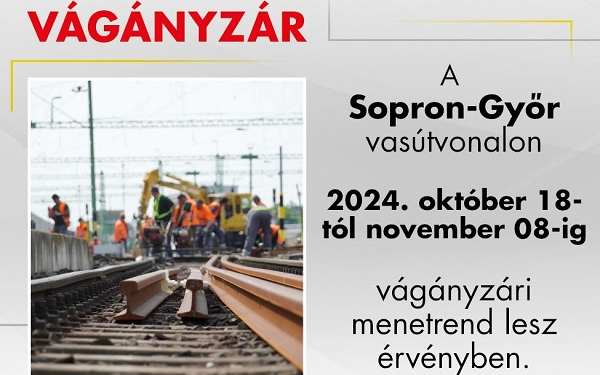 Vonatpótló buszok járnak három hétig Csorna és Sopron között