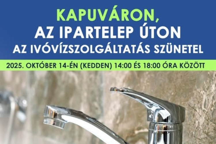 Kedd délután nem lesz víz Kapuváron az Ipartelepi úton