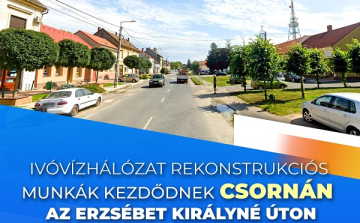 Ivóvízhálózat rekonstrukciós munkák kezdődtek Csornán az Erzsébet királyné úton